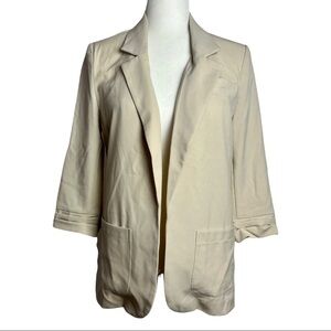 Forever 21 Open Front Boyfriend Blazer Beige Size S